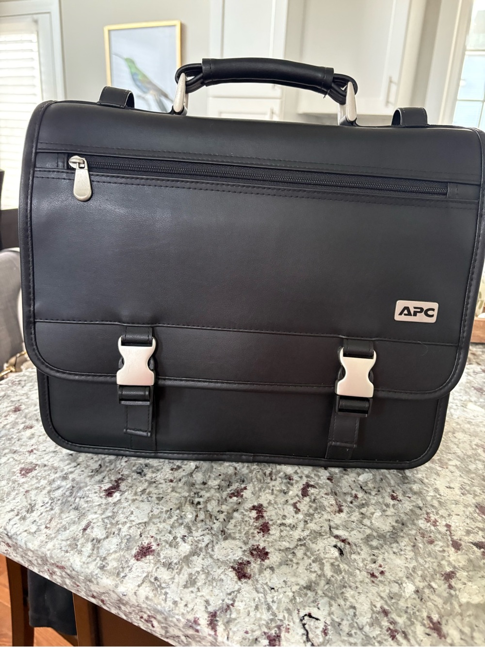A.P.C. Black Laptop Bag/Briefcase with Silver Hardware - Never Used